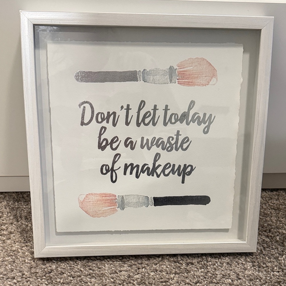 Framed Makeup Quote Wall Art